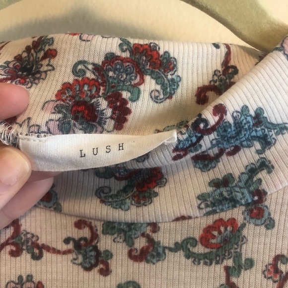 Lush Brand Floral Mini Dress with Mock Neck - Picture 2 of 2